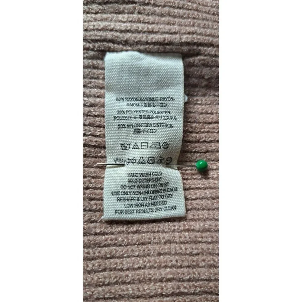 Free People Sweater Pink Mauve Oversized Turtleneck Ribbed Boho Size X-Small‎